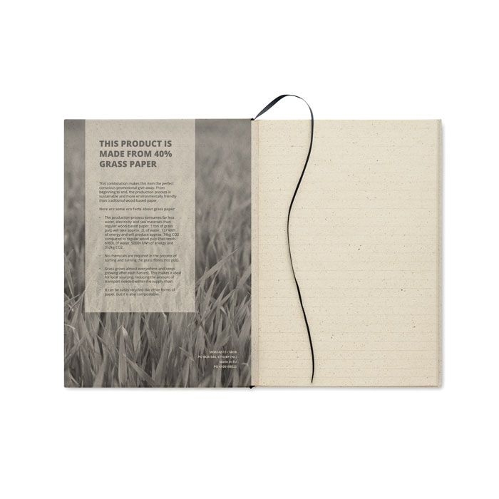 MO6542-13Grass Notes DIN A5 Notizbuch Graspapier_ Beige