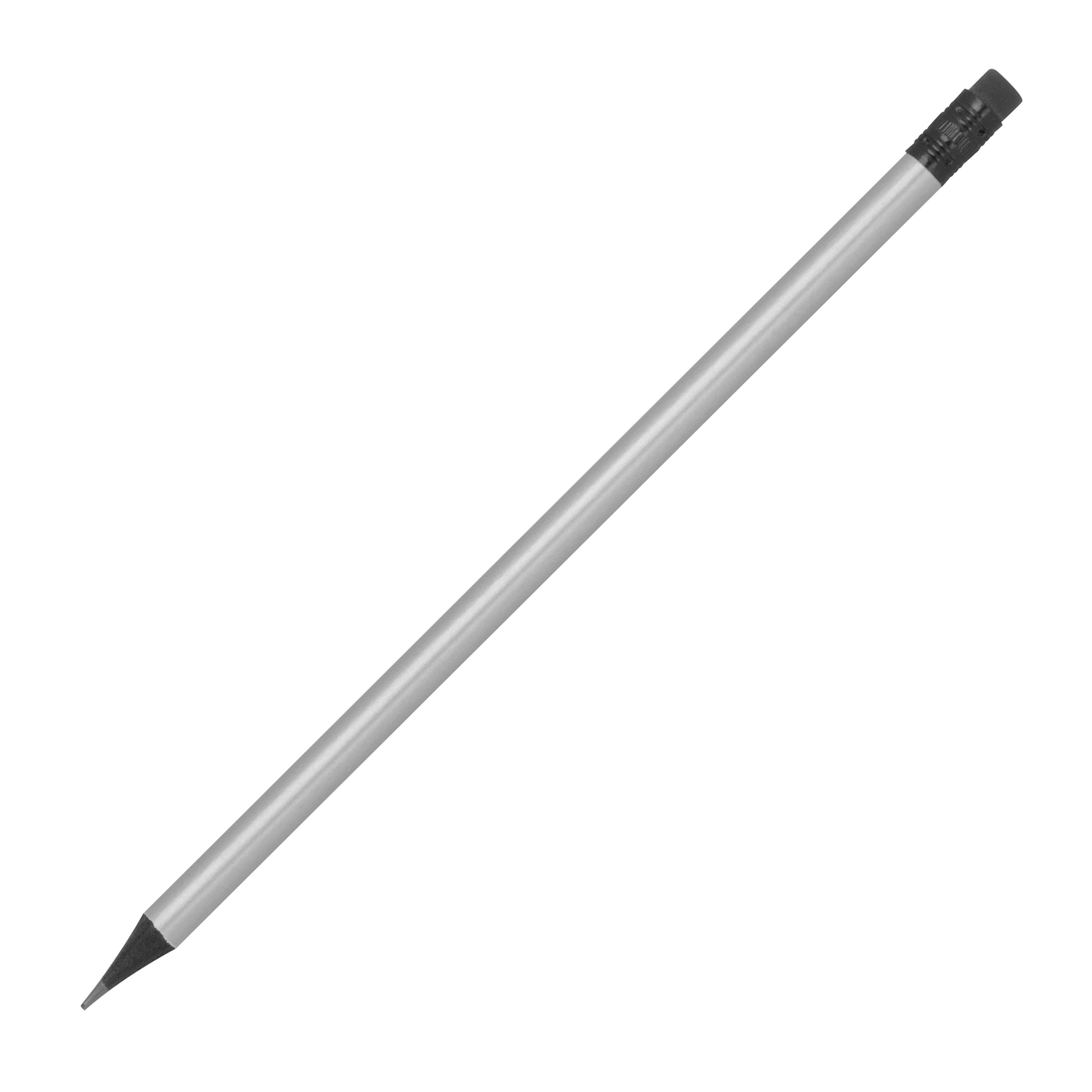MA15321-97Bleistift mit Radiergummi in Metallic-Farben JAMES_ silber