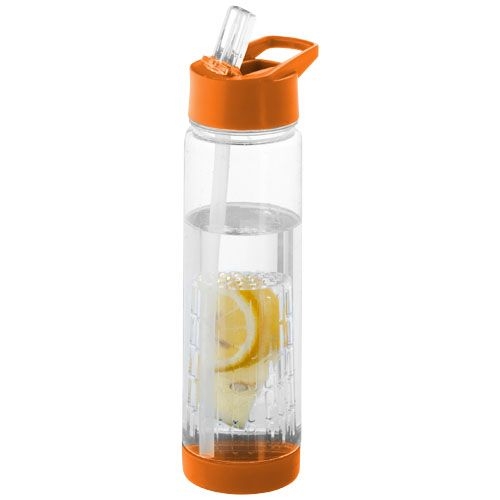 PF100314-7Tutti frutti 740 ml Tritan™ Sportflasche mit Infuser_ transparent_orange