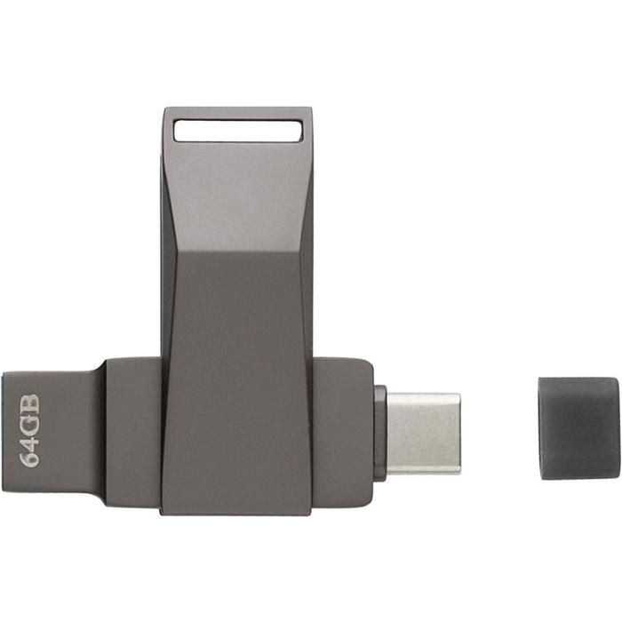 GI1001763-411USB-Stick aus verzinkter Oberflaeche Dorian_ gun metal