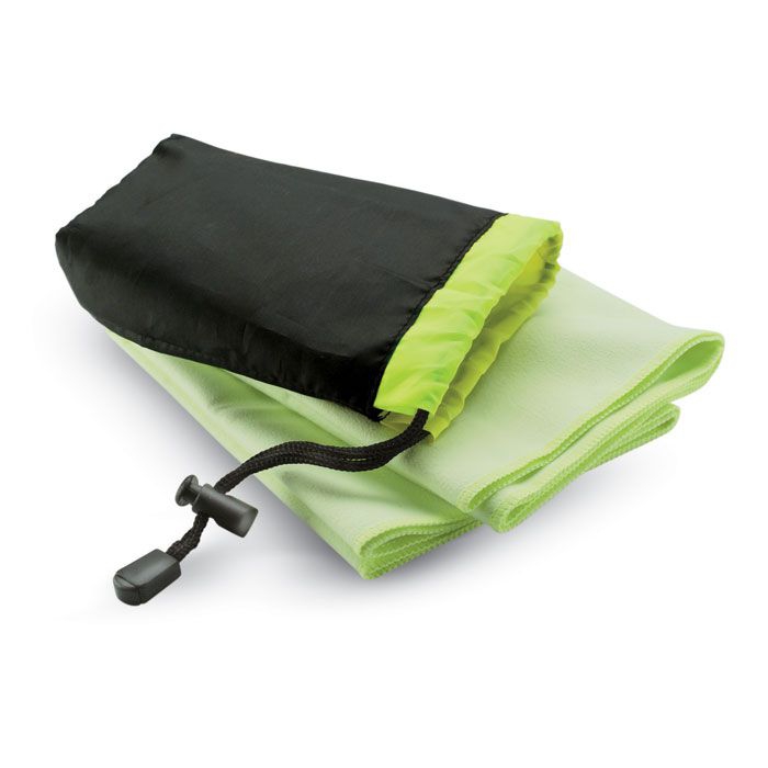 Drye Sporthandtuch in Nylonbeutel, grün