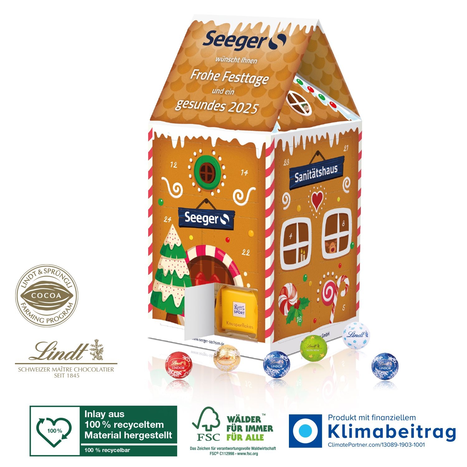 CD95215Adventskalender-Haus „XL“ mit Lindt Schokolade