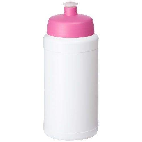 PF210688-9Baseline® Plus 500 ml Flasche mit Sportdeckel_ weiss_rosa