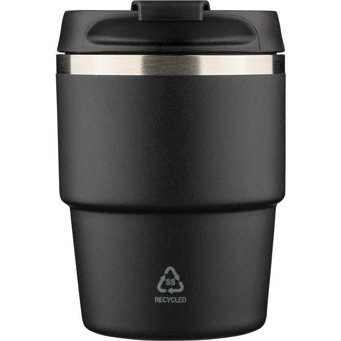 GI1353905-01Recycelter Edelstahl-Becher mit doppelter Wand _175 ml_ Oli_ schwarz