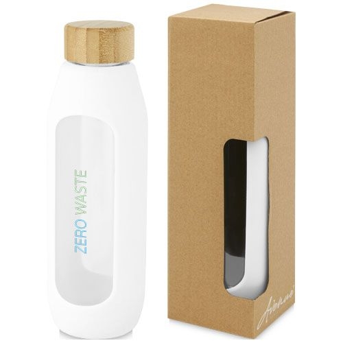 PF100666-1Tidan 600 ml Flasche aus Borosilikatglas mit Silikongriff_ weiss