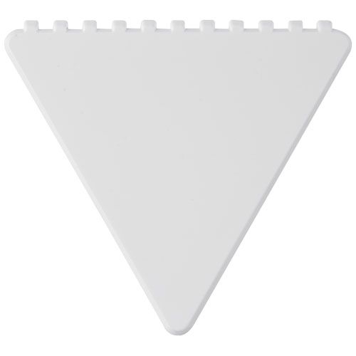 PF104252-1Frosty dreieckiger Eiskratzer aus recyceltem Kunststoff_ weiss