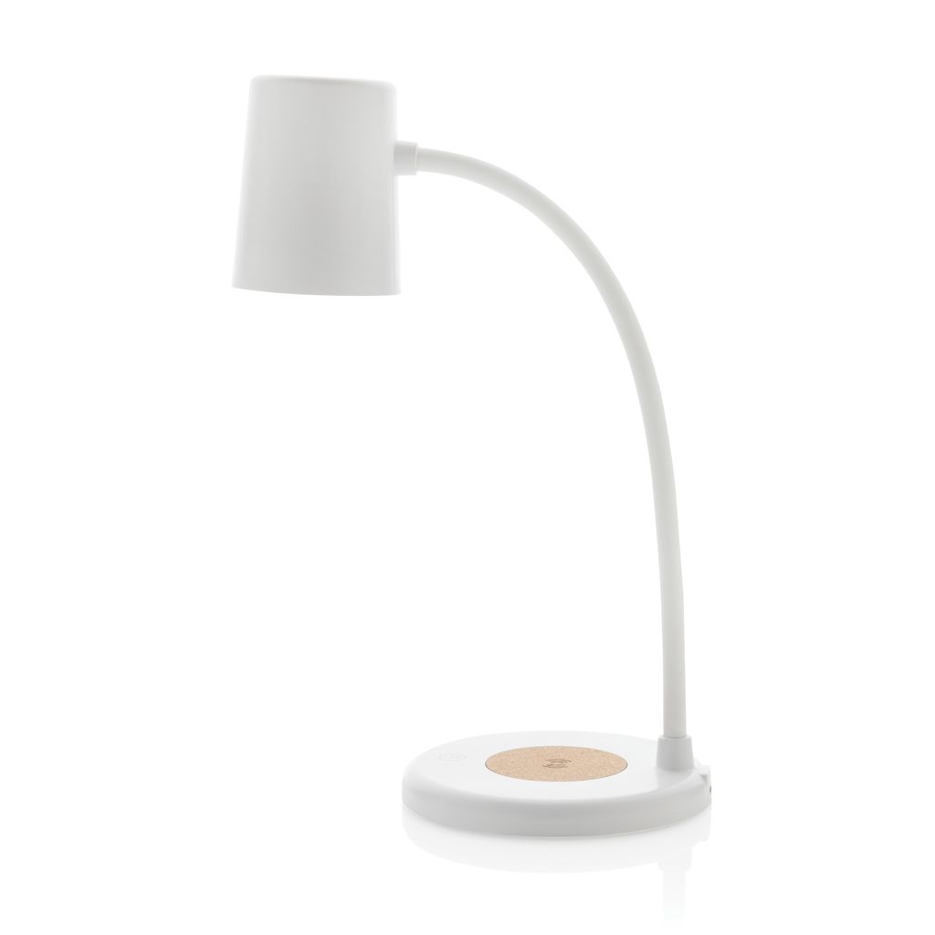 XDP514_03-03Zenara 15W Schreibtischlampe aus RCS rec. Plastik _ Kork_ weiss