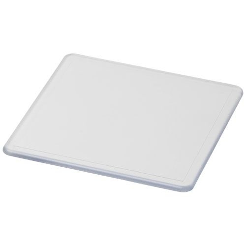 PF210516-1Renzo quadratischer Kunststoffuntersetzer_ transparent klar