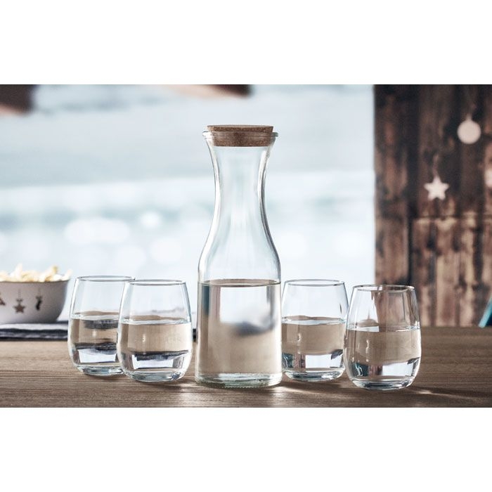 MO6655-22Picca Karaffe aus recyceltem Glas 1L_ Transparent