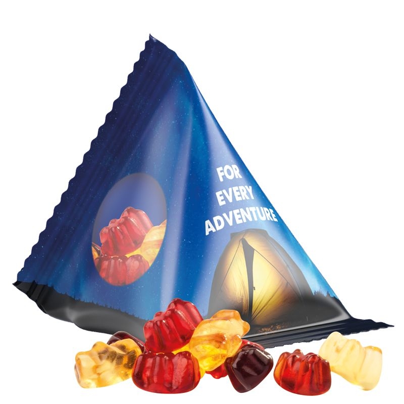 JG10067-2Tetraeder 15 g Trolli 30 % Fruchtsaft Baerchen_ Fruchtsaft-Baerchen_ transparente Folie