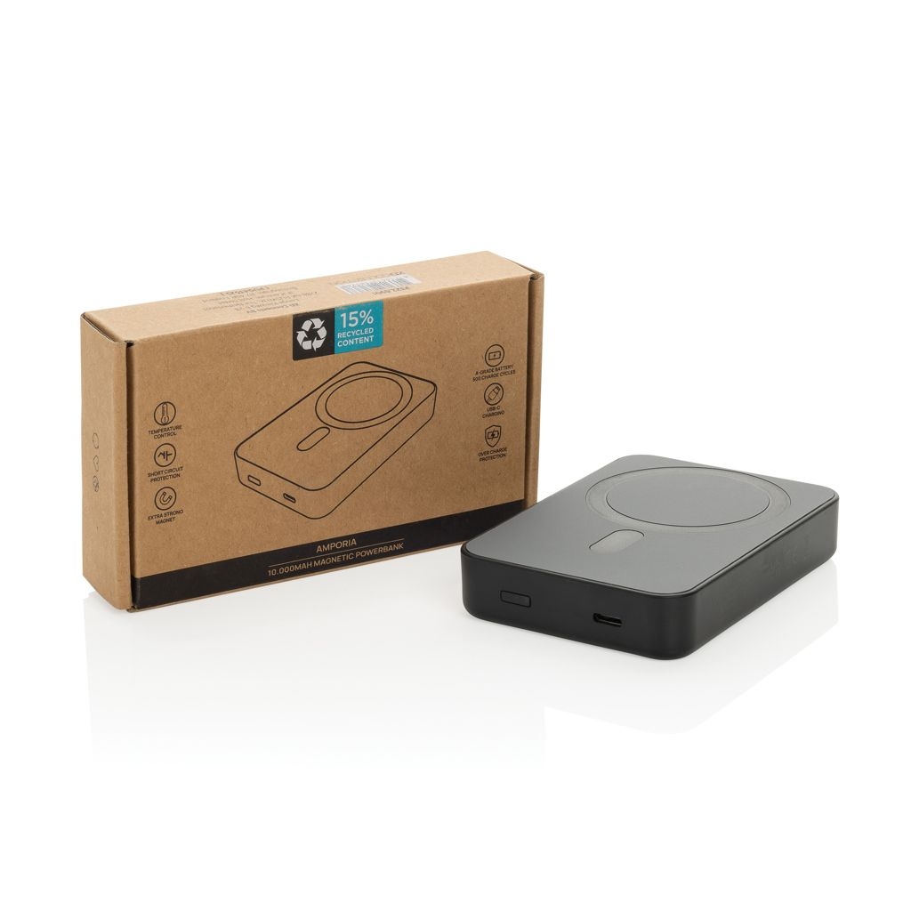XDP322_89-01Amporia 10_000mAh magnetische Powerbank aus RCS rec. ABS_ schwarz