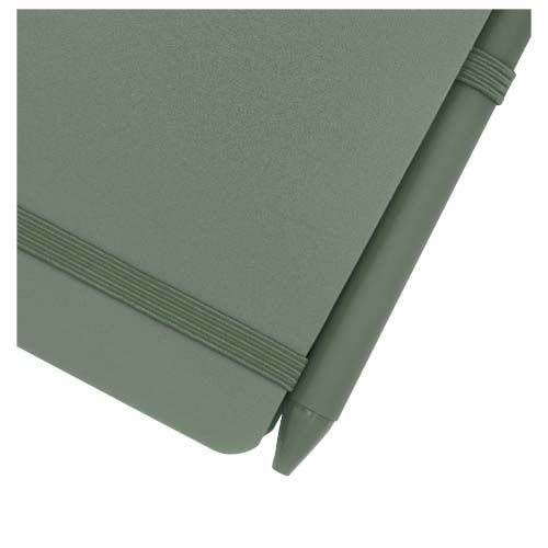 PF107902-2Thalaasa A6 Hardcover Notizbuch aus Ocean Bound Kunststoff mit Kugelschreiber _schwarze Mine_ heath