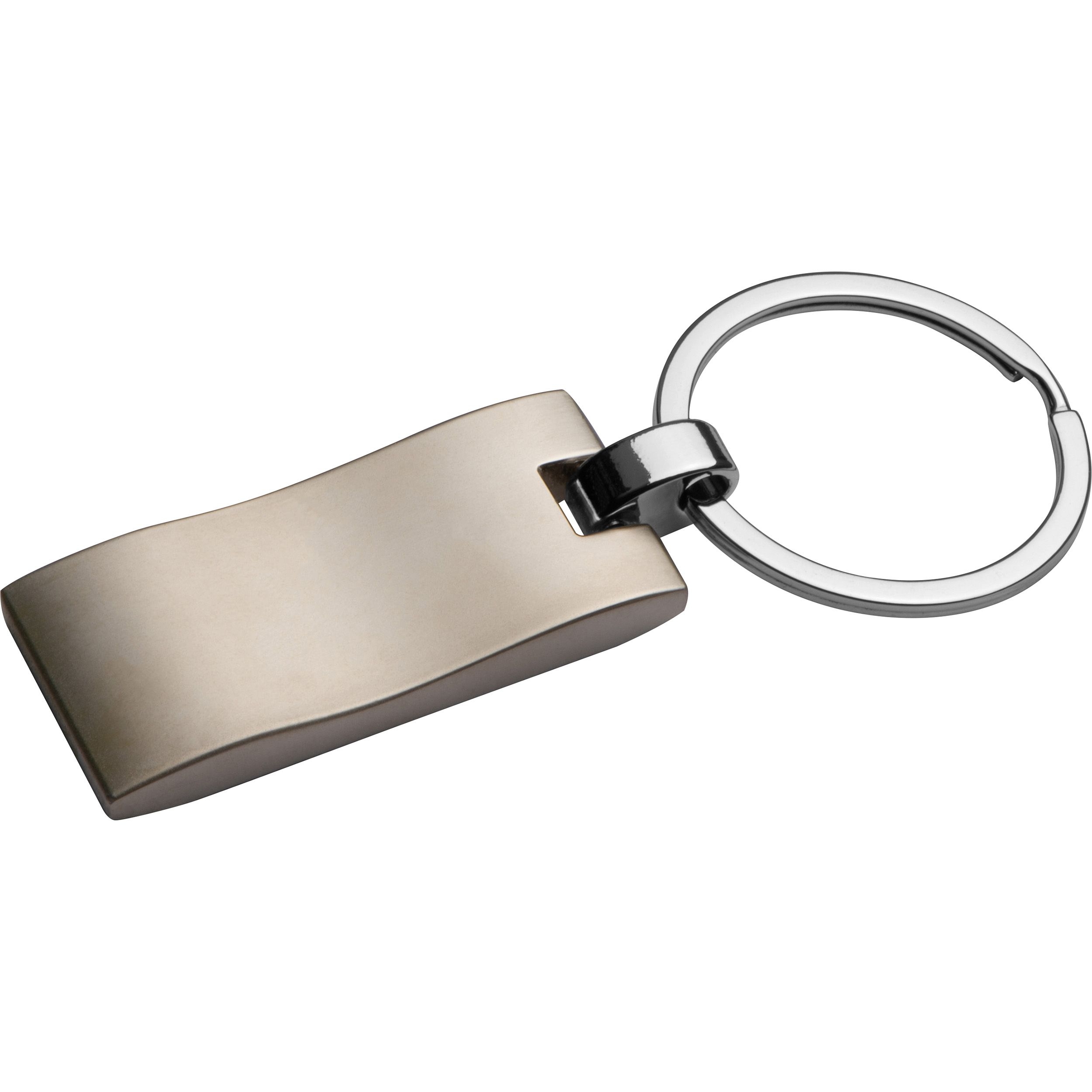 MA92270-07Metall Schluesselanhaenger_ rechteckig mit gewellter Rueckseite_ silbergrau