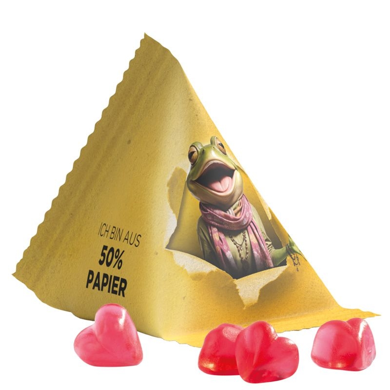 JG17063-1Tetraeder 15g_ Fruchtgummi Standardformen_ Herz_ weisse Folie