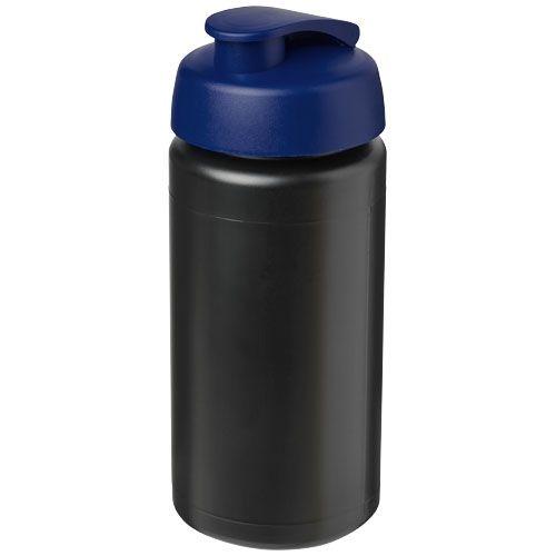 PF210072-14Baseline® Plus grip 500 ml Sportflasche mit Klappdeckel_ schwarz_blau PF210072-14Baseline® Plus grip 500 ml Sportflasche mit Klappdeckel_ schwarz_blau