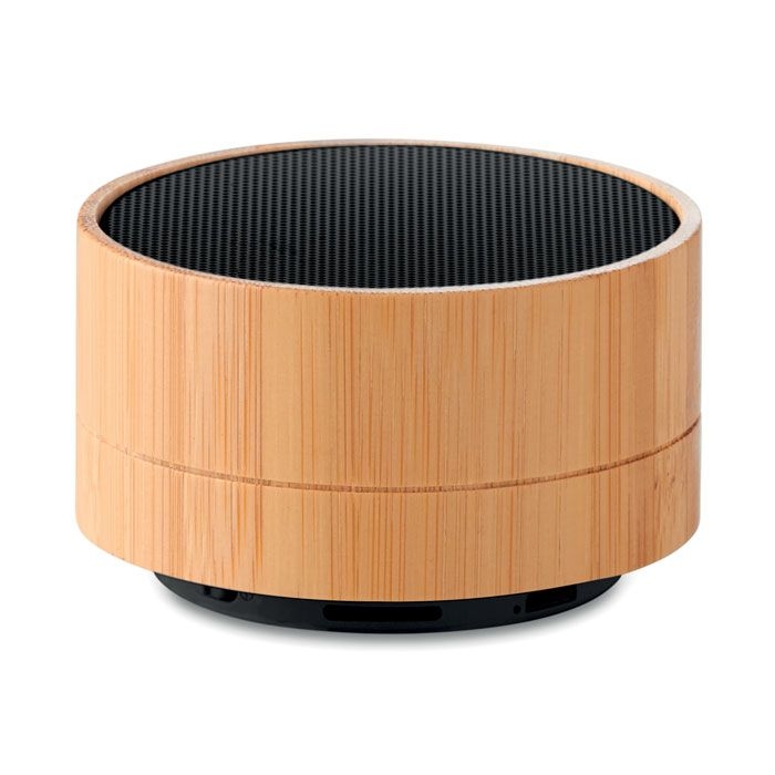 MO9609-03Sound Bamboo Runder wireless Lautsprecher_ schwarz