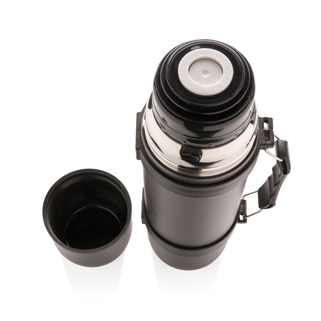 XDP433.33-0Thermosflasche mit 2 Bechern_ grau