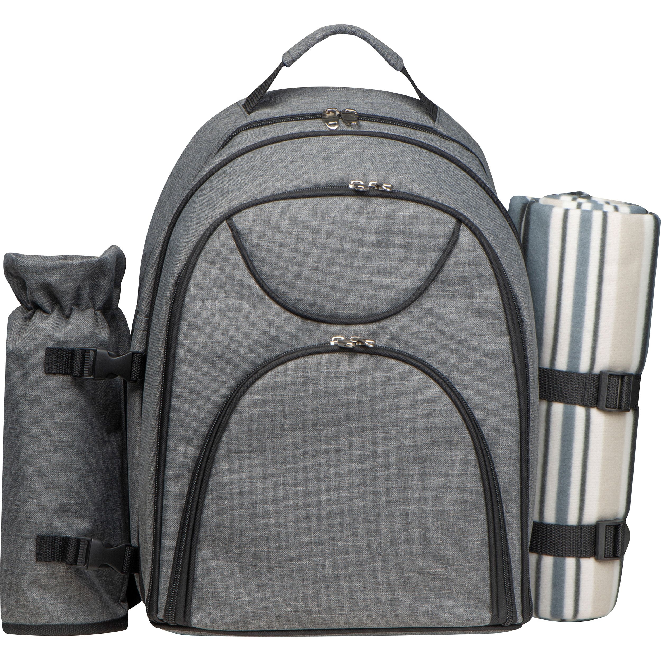 MA62976-77Picknickrucksack fuer 4 Personen mit Picknickdecke_ anthrazit