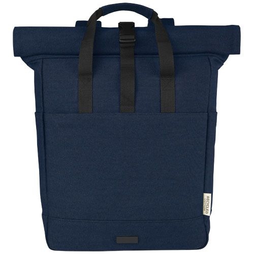 PF120678-1Joey 15_ GRS Rolltop Laptoprucksack aus recyceltem Canvas 15 L_ navy