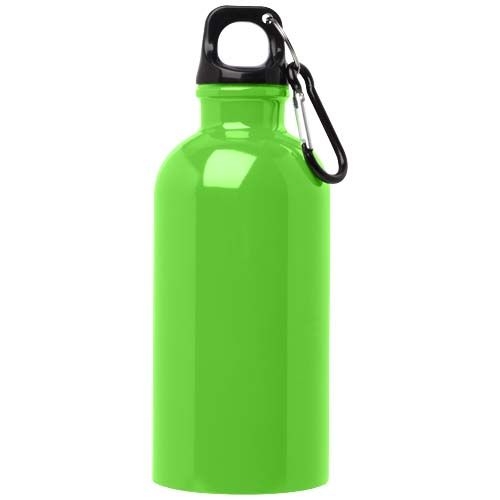 PF100860-10Oregon 400 ml RCS-zertifizierte_ einwandige Trinkflasche aus Edelstahl mit Karabinerhaken_ apfelgruen