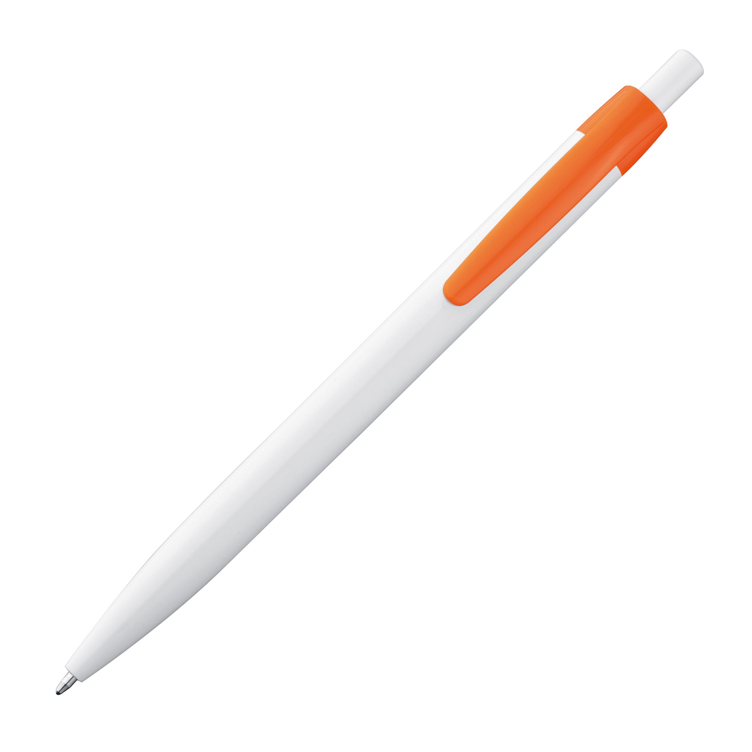 MA18656-10Kunststoffkugelschreiber mit farbigem Clip_ orange