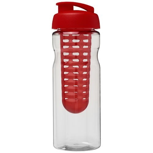 PF210046-3H2O Active® Base 650 ml Sportflasche mit Klappdeckel und Infusor_ transparent_rot