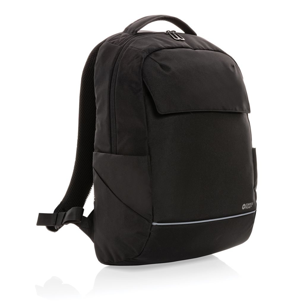 XDP763.03-1Swiss Peak Brooke AWARE™ 15_6_ Laptop-Rucksack aus rPET_ schwarz