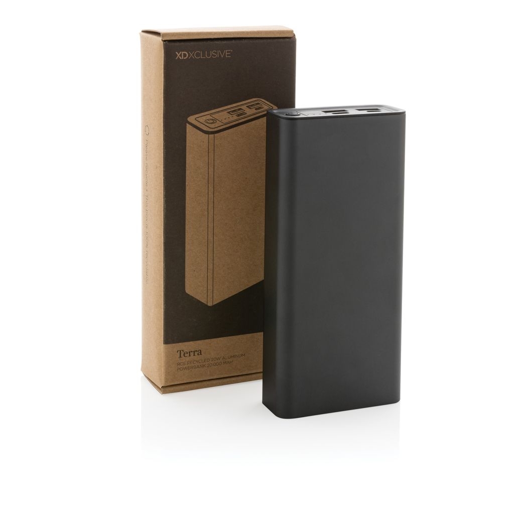 XDP322_63-2Terra 20.000mAh 20W Powerbank aus RCS recyceltem Aluminium_ grau