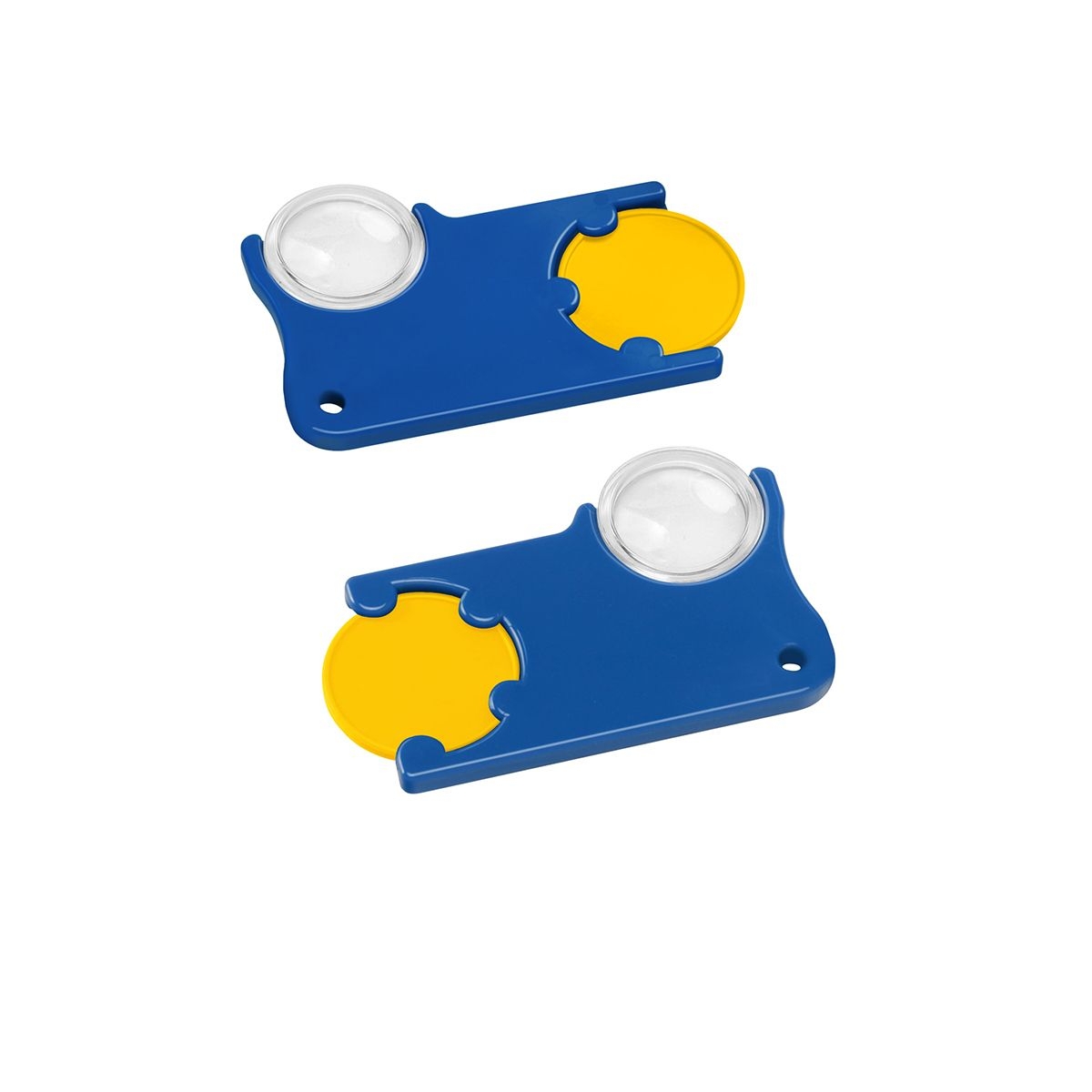 HE8286-4-3Chiphalter mit 1€-Chip und Lupe_ gelb_ blau