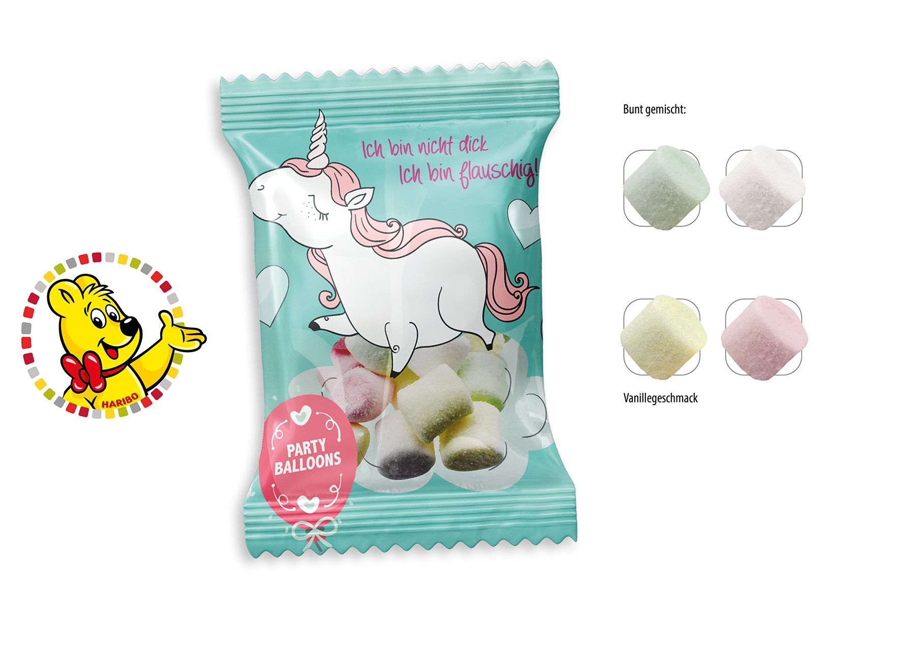 SW0318-1HARIBO Mini Chamallows Werbetuete_HARIBO Mini Chamallows_ Folie weiss