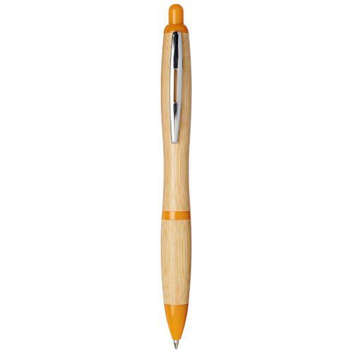 Nash Kugelschreiber aus Bambus, natur,orange