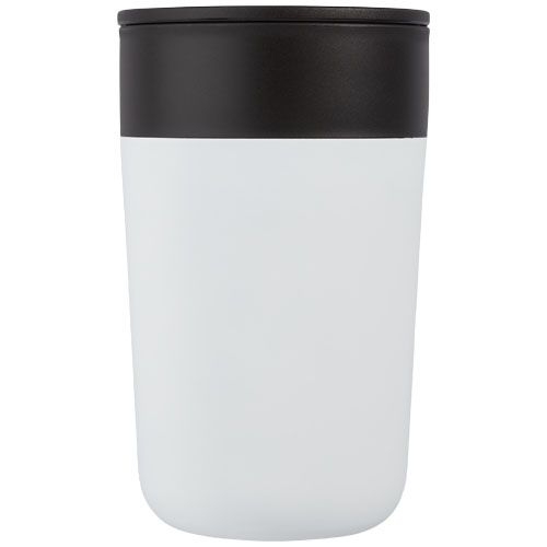 PF100731-1Nordia 400 ml doppelwandiger Becher aus Recyclingmaterial_ weiss