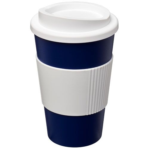 PF210002-15Americano® 350 ml Isolierbecher mit Schutzring_ blau_weiss PF210002-15Americano® 350 ml Isolierbecher mit Schutzring_ blau_weiss