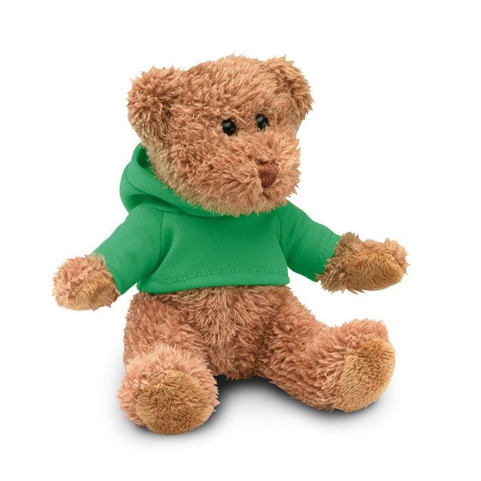 MO7375-09Johnny Teddybaer mit Hoody_ Gruen