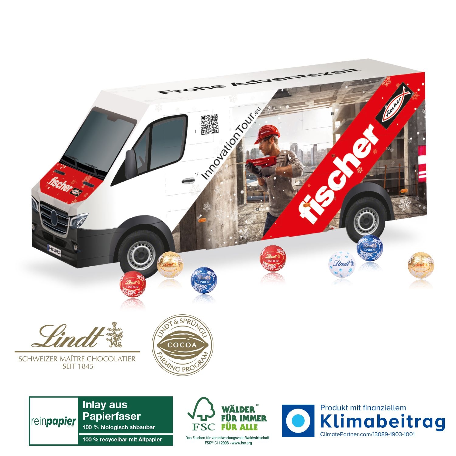 CD55355-013D Adventskalender Lindt „Transporter“ Organic_ Motiv-Vorlage