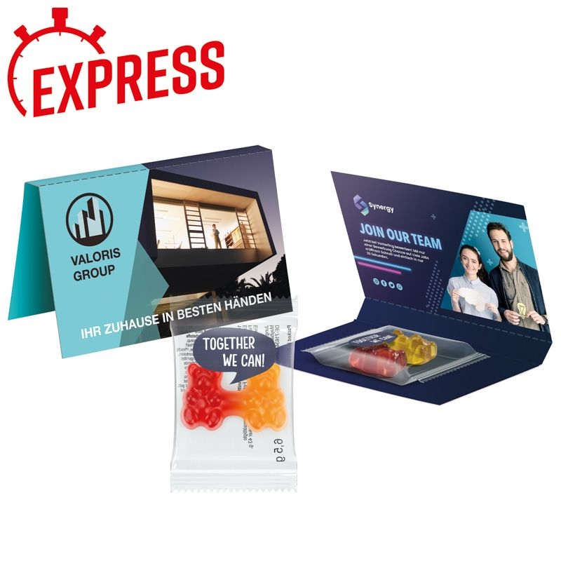JG10001Express Werbekarte Trolli Team Baerchen