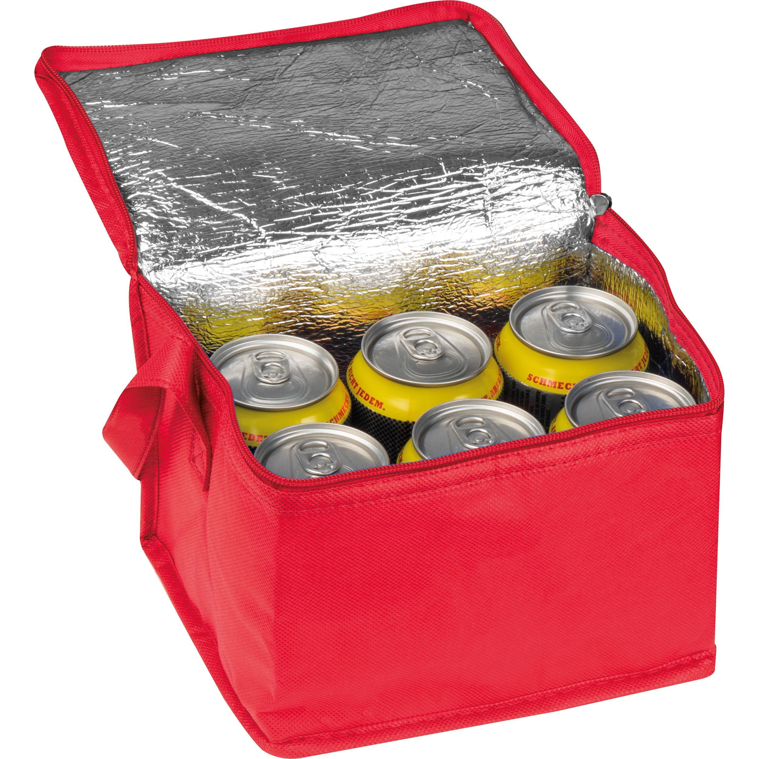 MA61542-05Non-Woven Kuehltasche fuer 6 Dosen_ rot MA61542-05Non-Woven Kuehltasche fuer 6 Dosen_ rot