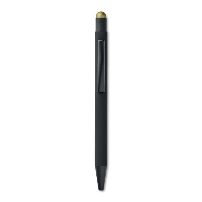 MO9393-98Negrito Druckkugelschreiber mit Stylus_ golden