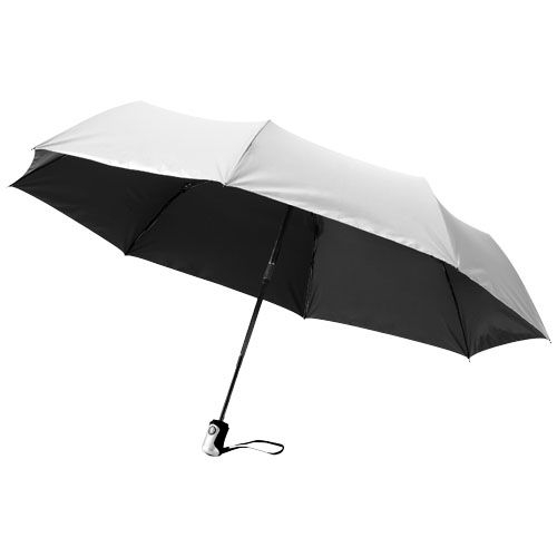 PF109016-2Alex 21_5_ Vollautomatik Kompaktregenschirm_ silber_schwarz