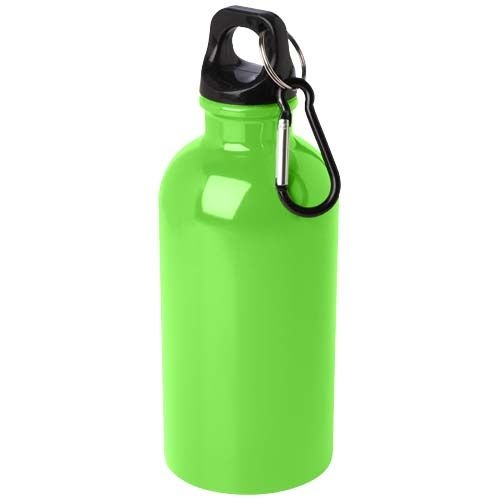 PF100860-10Oregon 400 ml RCS-zertifizierte_ einwandige Trinkflasche aus Edelstahl mit Karabinerhaken_ apfelgruen