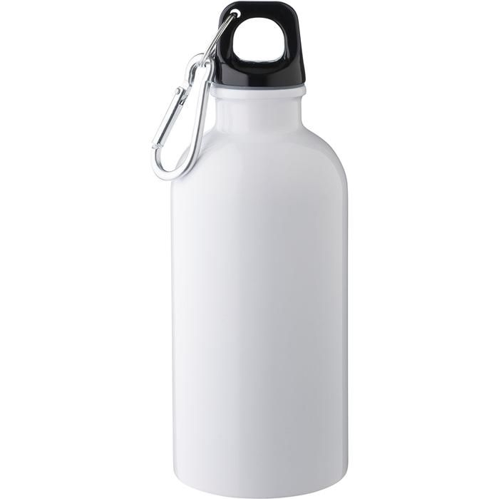 GI1204264-02Einwandige Flasche aus recyceltem Edelstahl _400 ml_ Sable_ weiss