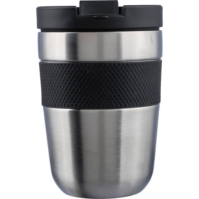 GI1172552-50Doppelwandiger Trinkbecher aus Edelstahl 300 ml Keith_ schwarz_silber