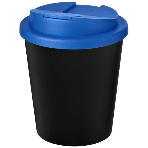 PF210455-7Americano® Espresso Eco 250 ml recycelter Isolierbecher mit auslaufsicherem Deckel_ schwarz_mittelbl