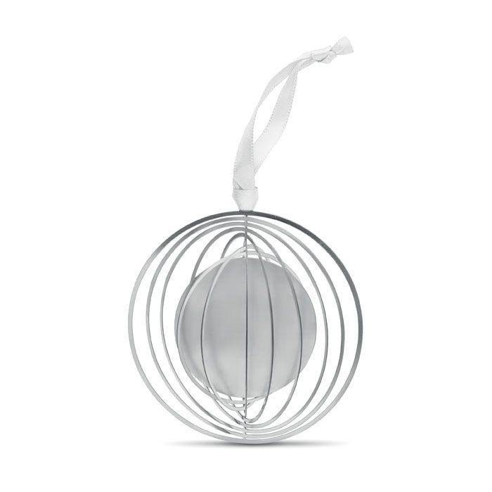 CX1472-14Buno Ornament mit Band_ rund_ silber