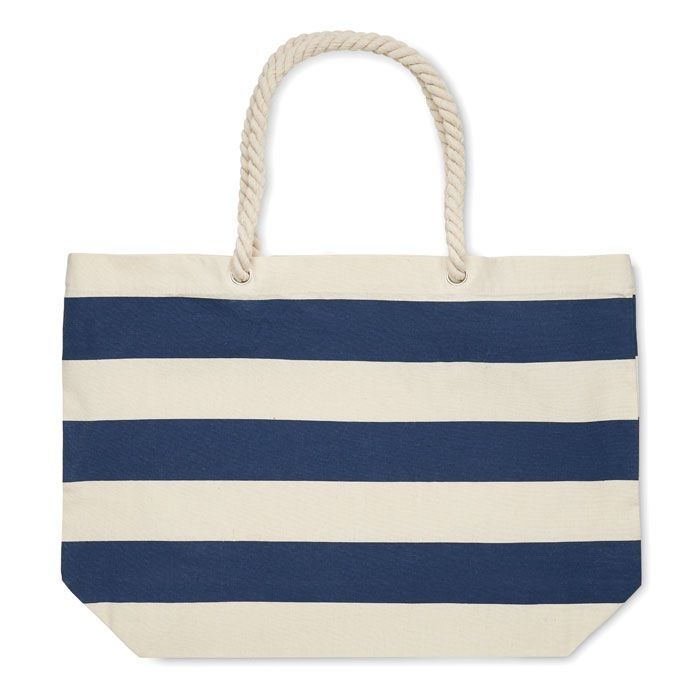 MO2126-04Heaven Stripe Strandtasche Baumwolle 220 g_ blau