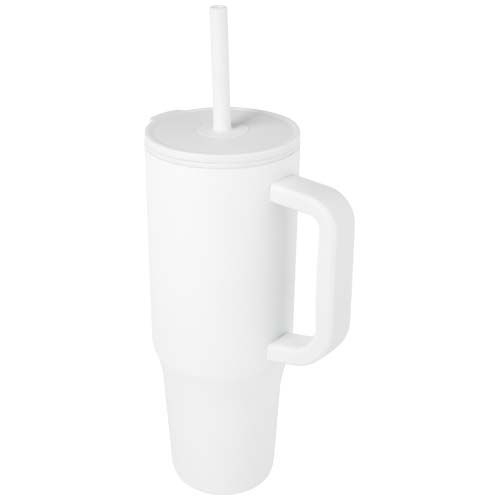 PF100867-1Brady 900 ml RCS-zertifizierter Isolierbecher mit Silikon Trinkhalm_ weiss
