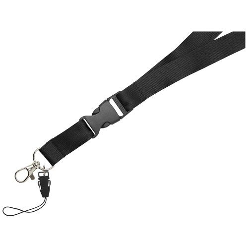 Sagan Lanyard mit abnehmbarer Schnalle und Handyband, schwarz