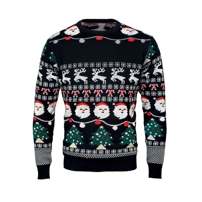CX1554-03Shamis Large Weihnachts-LED-Pullover L_XL_ schwarz
