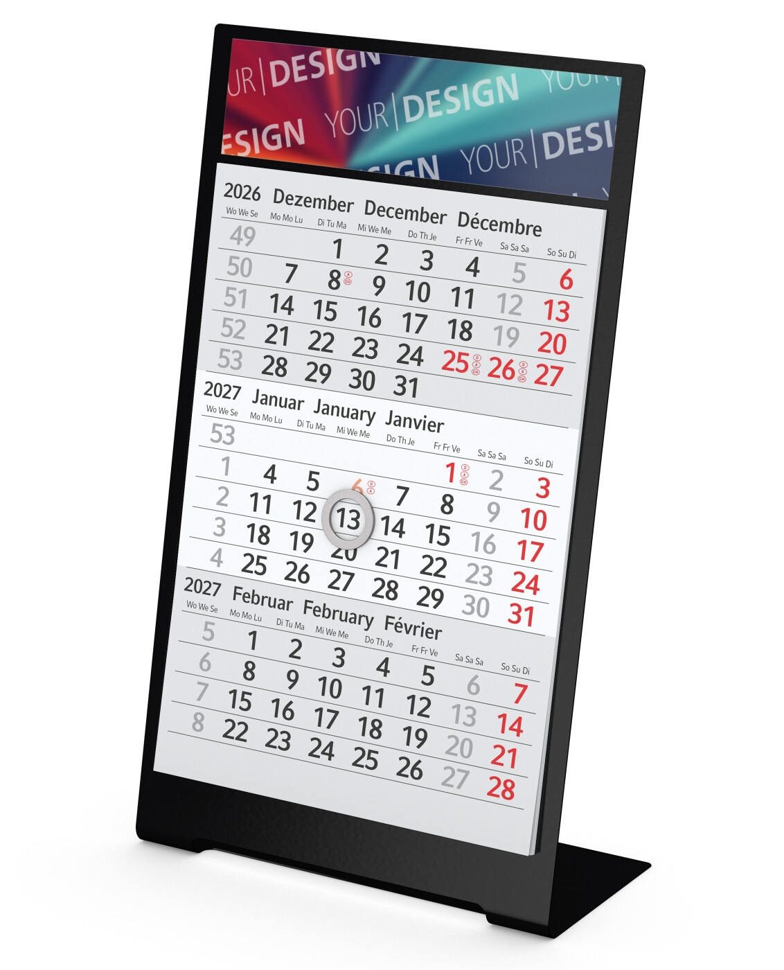 GE0042-SCTischkalender Desktop 3 Color_ schwarz