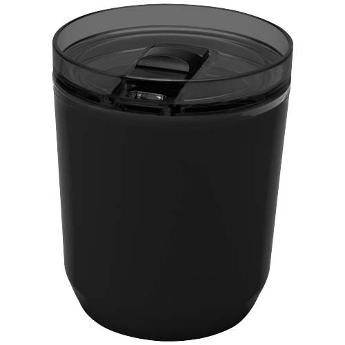 PF100852-5Hudson 180 ml doppelwandiger Becher aus recyceltem Kunststoff _ schwarz